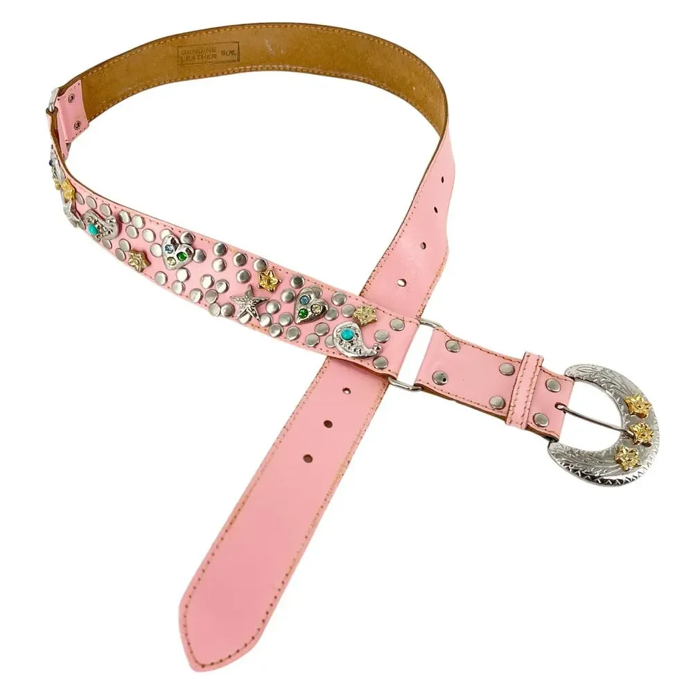 Y2K pink western belt bling bejeweled 2000s vintage